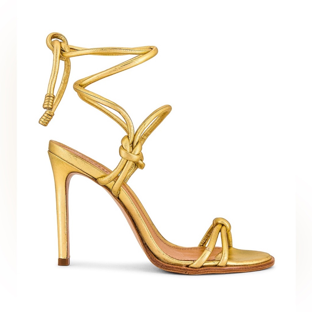 Schutz Binky Sandal in Ouro Claro Orch Gold